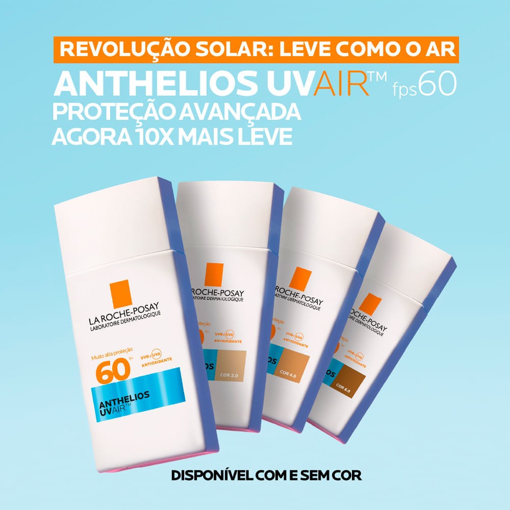 Protetor Solar Facial La Roche-Posay Anthelios UVAir FPS60 Cor 4.0 45ml — imagem 4 | Drogaria Taveira