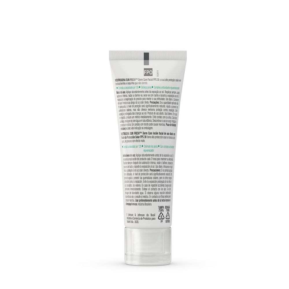Protetor Solar Facial Neutrogena Sun Fresh Derm Care FPS30 Pele Mista a Oleosa Sem Cor 40g — imagem 3 | Drogaria Taveira