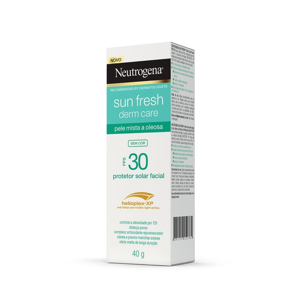Protetor Solar Facial Neutrogena Sun Fresh Derm Care FPS30 Pele Mista a Oleosa Sem Cor 40g — imagem 4 | Drogaria Taveira