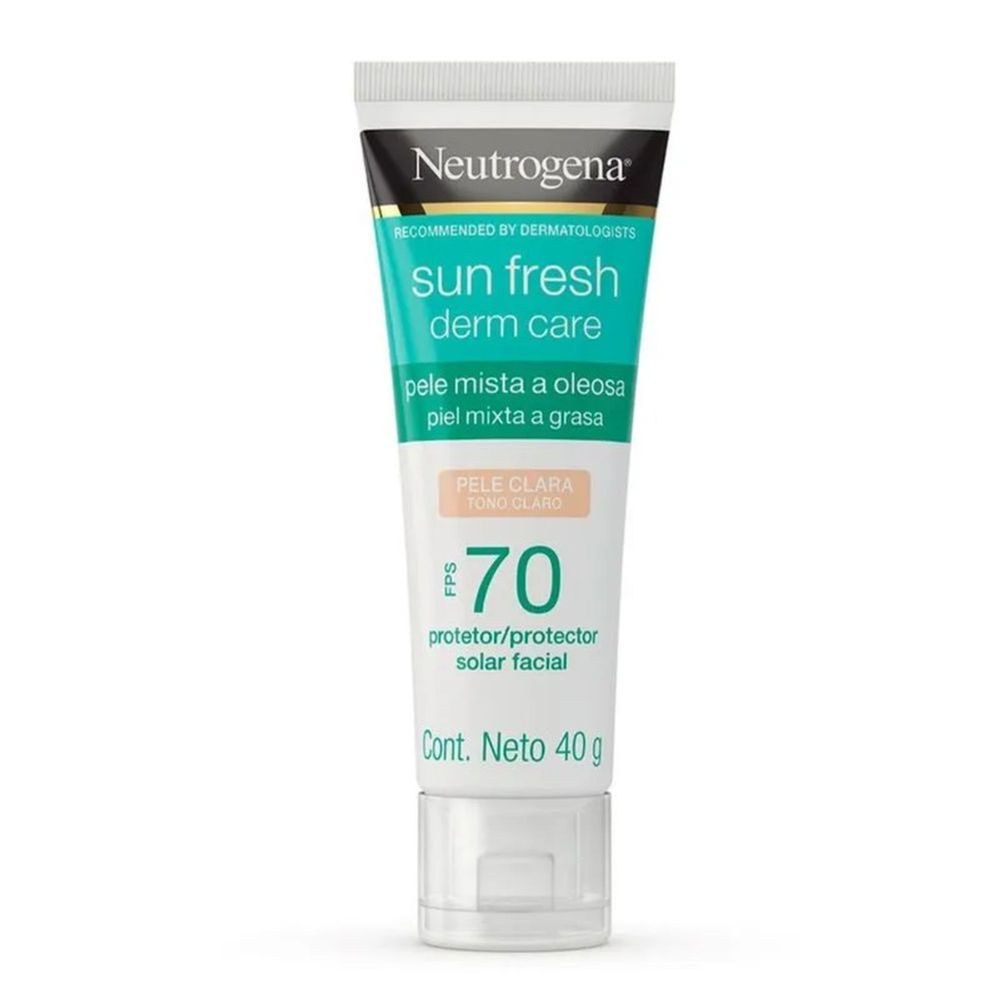 Protetor Solar Facial Neutrogena Sun Fresh Derm Care FPS70 Pele Mista a Oleosa Cor Clara 40g — imagem 2 | Drogaria Taveira