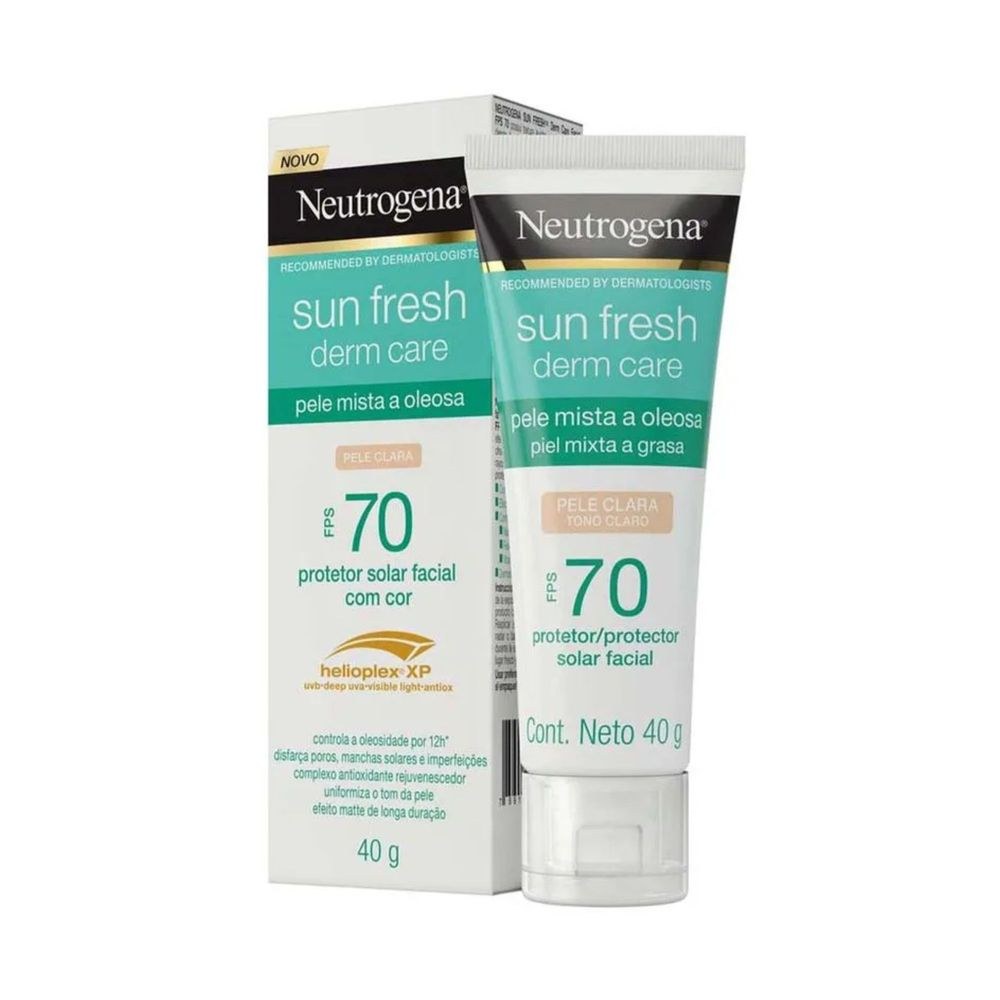 Protetor Solar Facial Neutrogena Sun Fresh Derm Care FPS70 Pele Mista a Oleosa Cor Clara 40g — imagem 4 | Drogaria Taveira