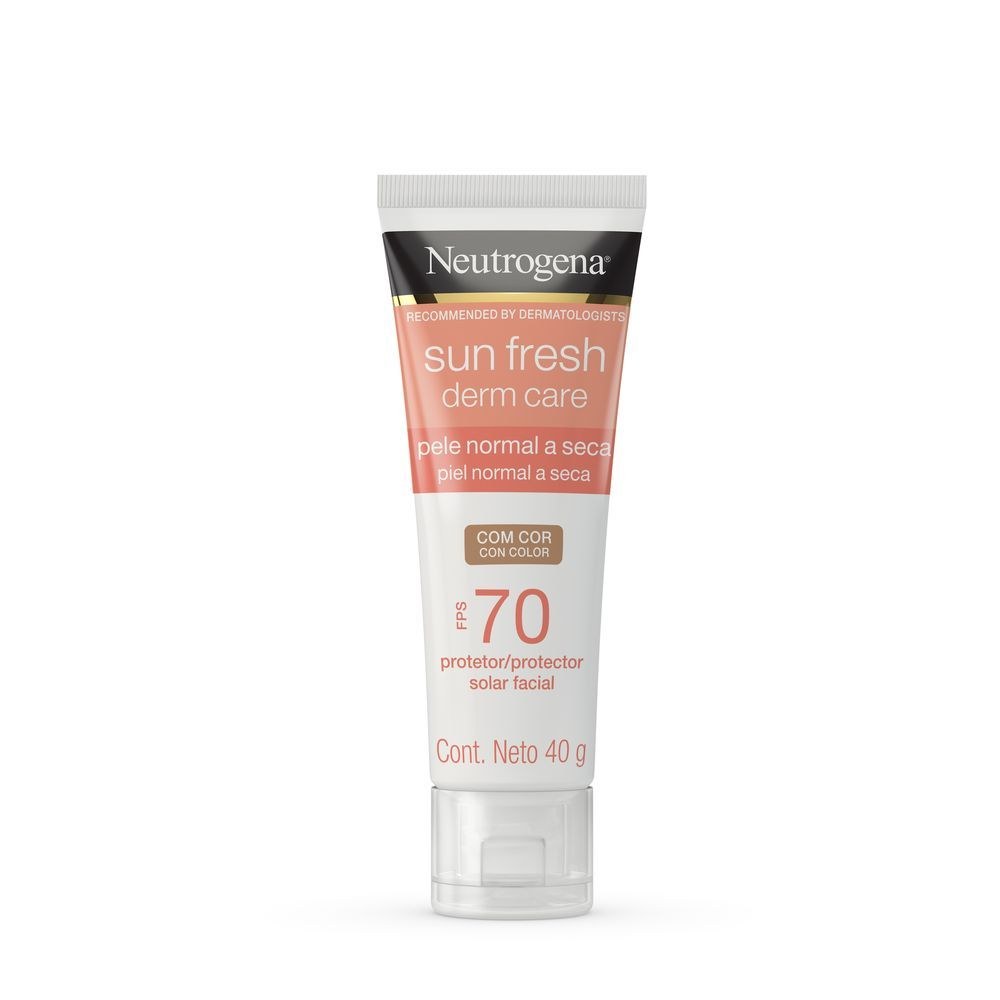 Protetor Solar Facial Neutrogena Sun Fresh Derm Care FPS70 Pele Normal a Seca Com Cor 40g — imagem 2 | Drogaria Taveira