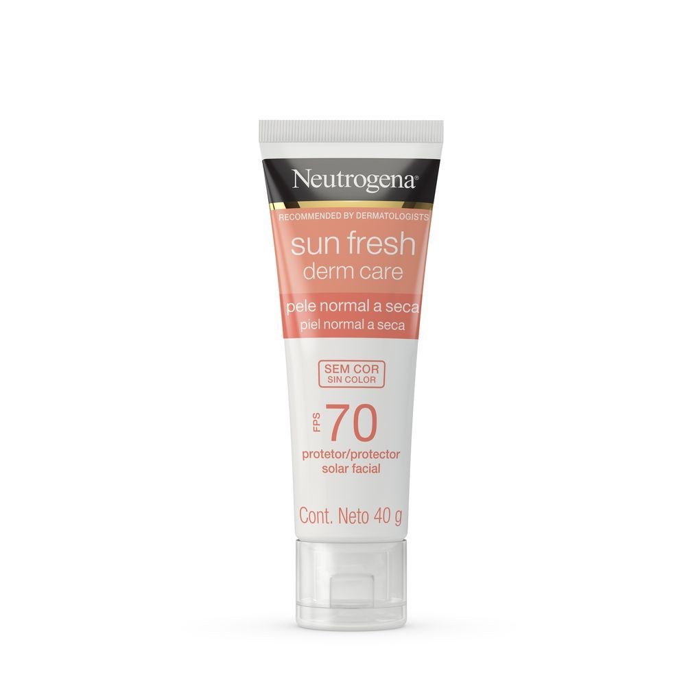 Protetor Solar Facial Neutrogena Sun Fresh Derm Care FPS70 Pele Normal a Seca Sem Cor 40g — imagem 2 | Drogaria Taveira
