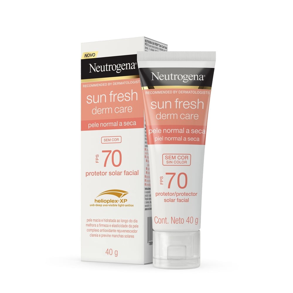 Protetor Solar Facial Neutrogena Sun Fresh Derm Care FPS70 Pele Normal a Seca Sem Cor 40g — imagem 4 | Drogaria Taveira