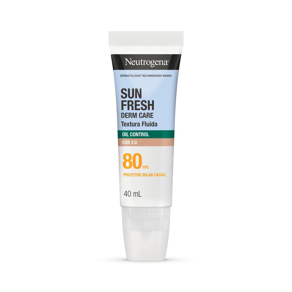 Protetor Solar Facial Neutrogena Sun Fresh Derm Care Oil Control Fluido Cor 2.0 FPS80 40mL — imagem 2 | Drogaria Taveira