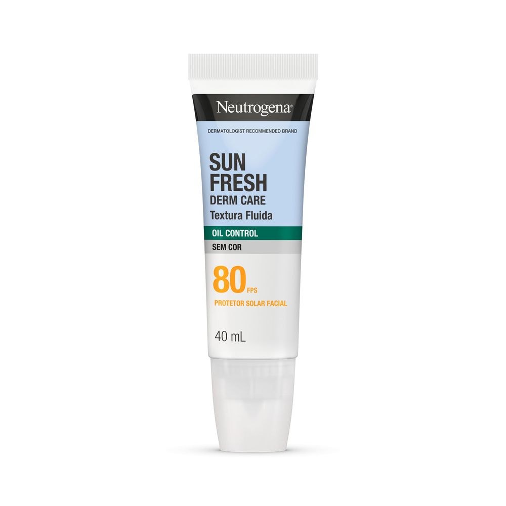 Protetor Solar Facial Neutrogena Sun Fresh Derm Care Oil Control Fluido Sem Cor FPS80 40Ml — imagem 2 | Drogaria Taveira