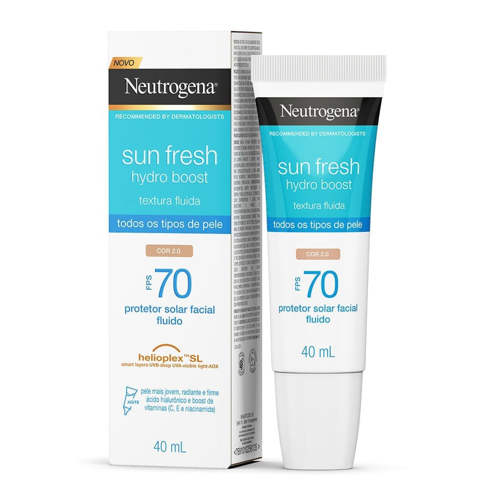 Protetor Solar Facial Neutrogena Sun Fresh Hydro Boost FPS70 Cor 2.0 40ml — imagem 2 | Drogaria Taveira