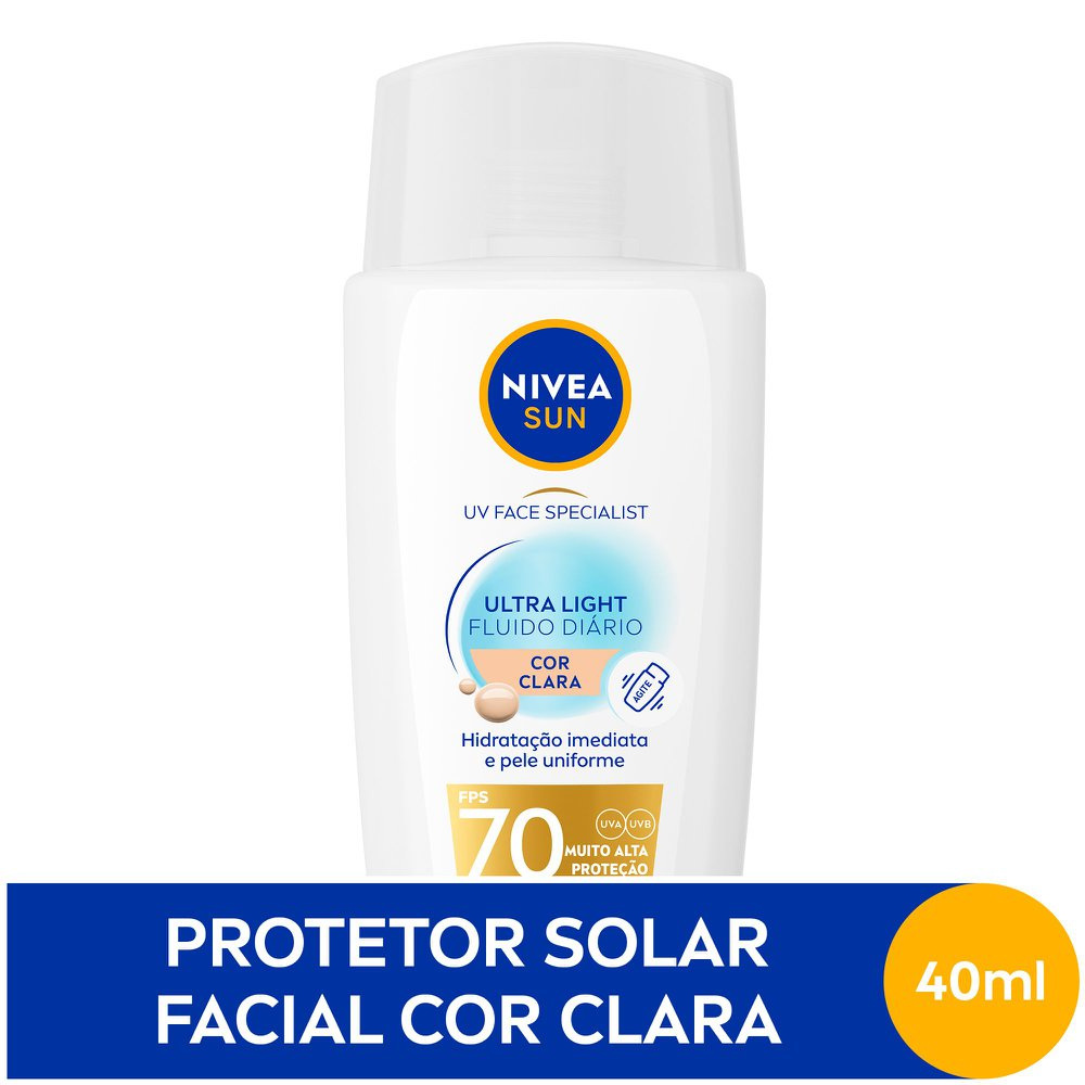 Protetor Solar Facial Nivea Sun Ultra Light Clara Uv Face Specialist Fps70 40ml — imagem 2 | Drogaria Taveira