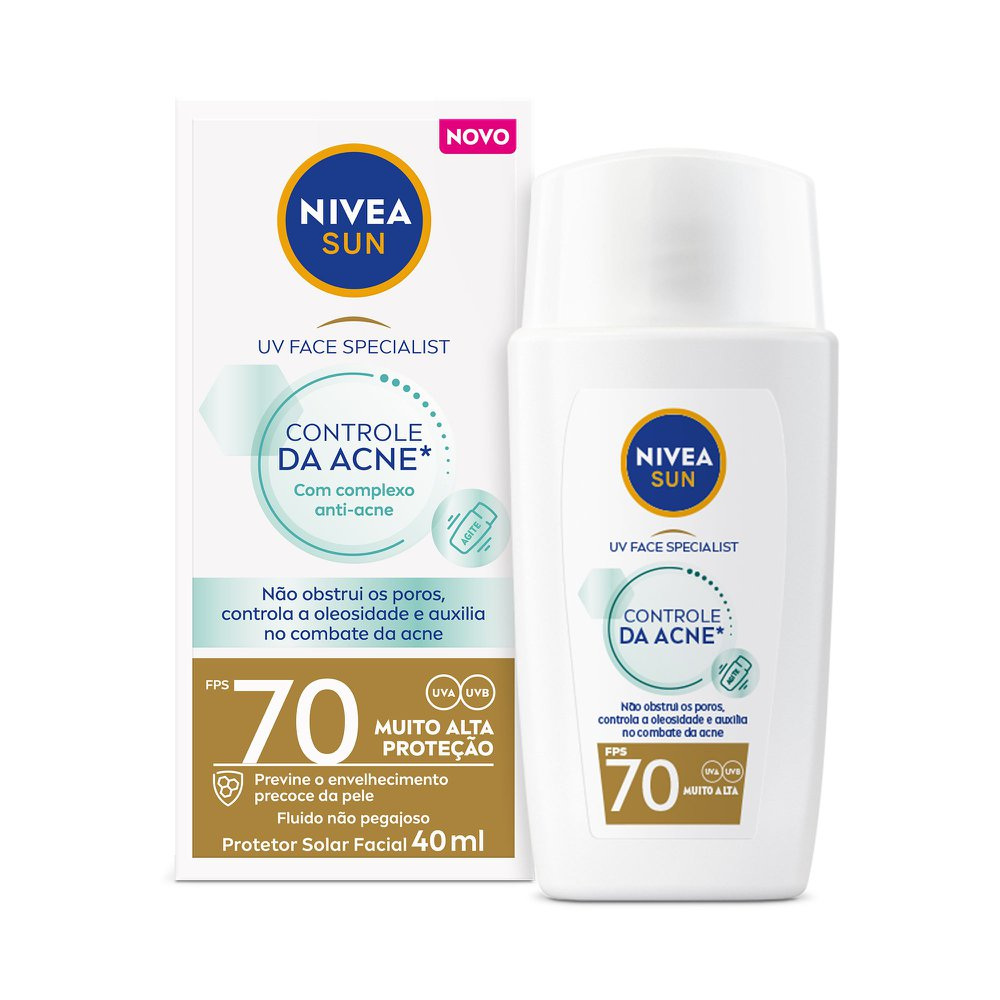 Protetor Solar Facial Nivea Sun UV Face FPS70 Controle da Acne 40ml — imagem 2 | Drogaria Taveira