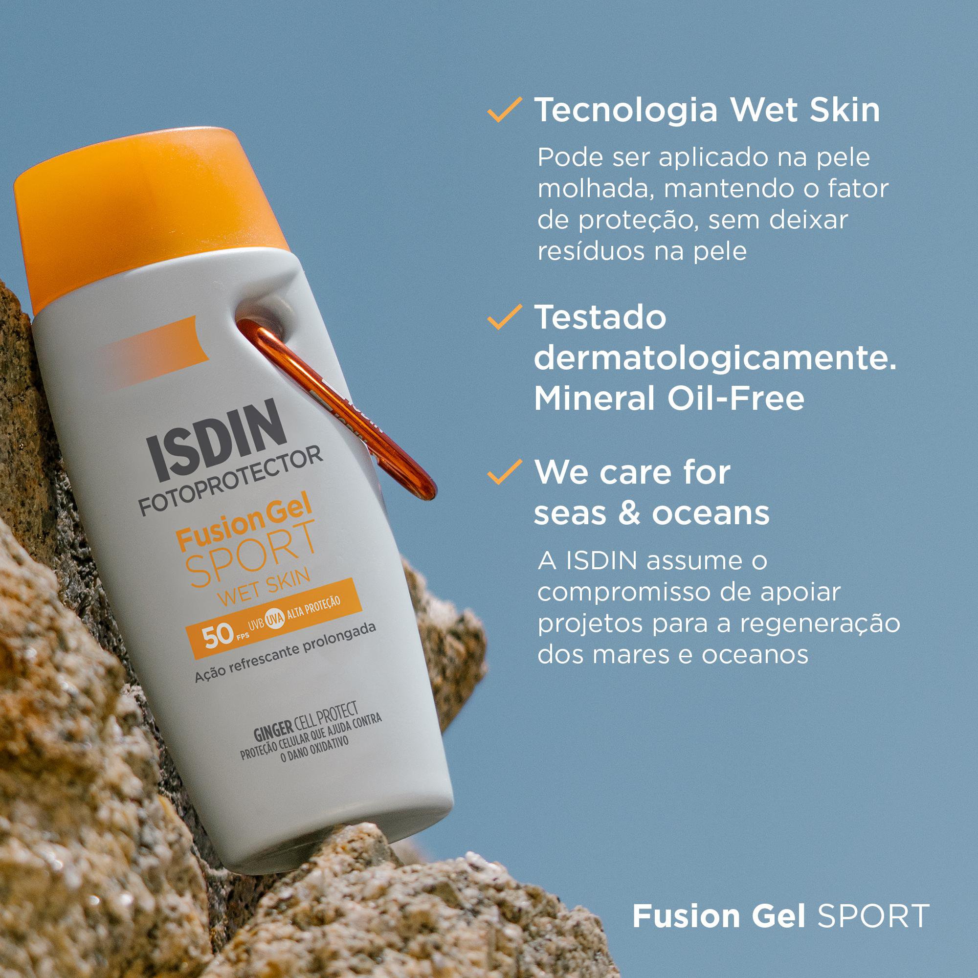 Protetor Solar ISDIN Fusion Gel Sport FPS50 Wet Skin 100ml — imagem 3 | Drogaria Taveira