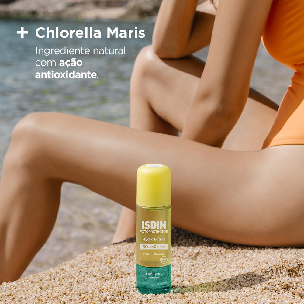 Protetor Solar ISDIN Hydrolotion FPS50+ Bifásico 200ml — imagem 3 | Drogaria Taveira