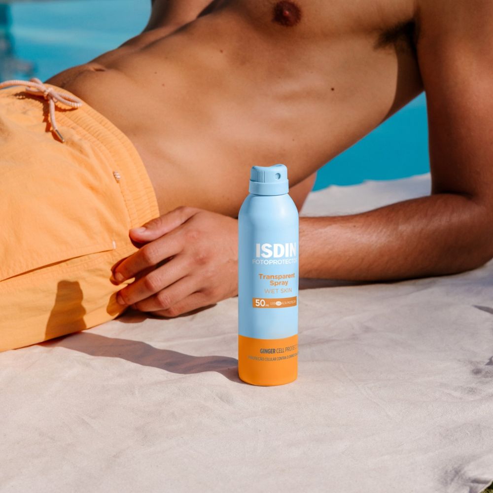 Protetor Solar ISDIN Transparent Spray FPS50 Wet Skin Aerossol 250ml — imagem 4 | Drogaria Taveira