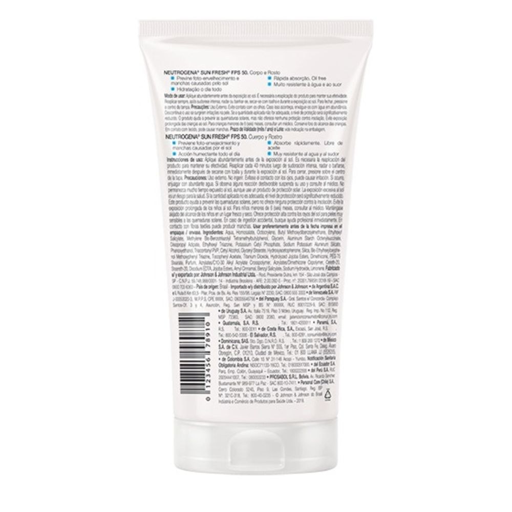Protetor Solar Neutrogena Sun Fresh FPS50 120ml — imagem 3 | Drogaria Taveira