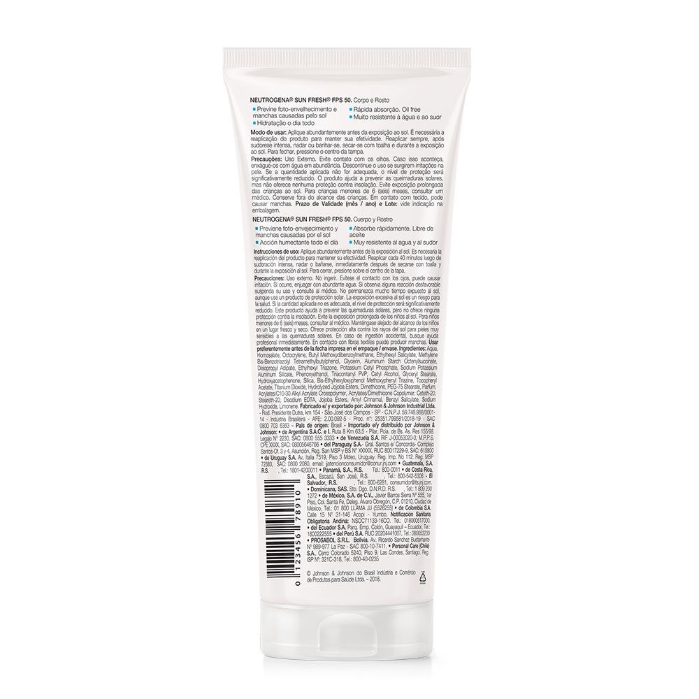 Protetor Solar Neutrogena Sun Fresh FPS50 200ml — imagem 3 | Drogaria Taveira