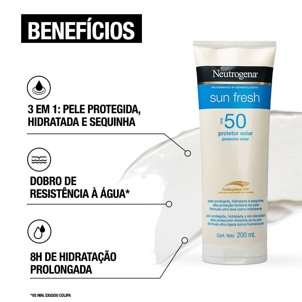 Protetor Solar Neutrogena Sun Fresh FPS50 200ml — imagem 4 | Drogaria Taveira