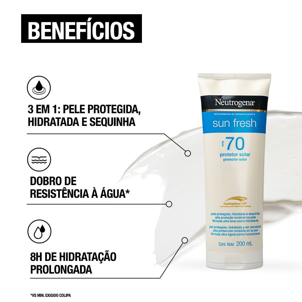 Protetor Solar Neutrogena Sun Fresh FPS70 200ml — imagem 2 | Drogaria Taveira