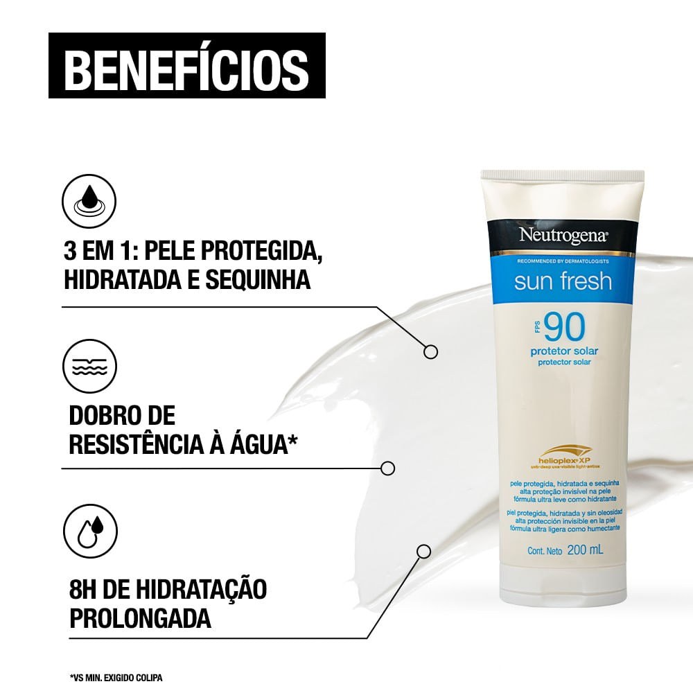 Protetor Solar Neutrogena Sun Fresh FPS90 200ml — imagem 3 | Drogaria Taveira