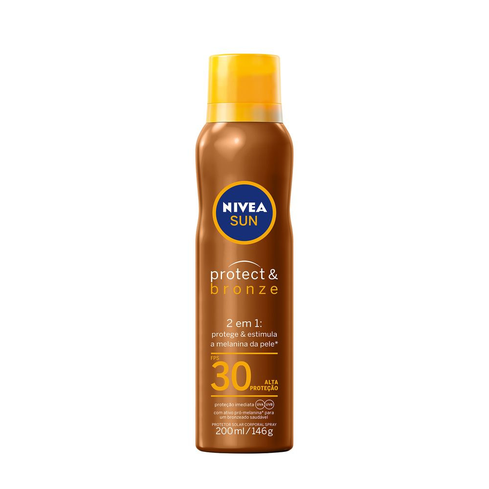 Protetor  Solar Nivea Protect & Bronze Fps30 Aerosol 200ml — imagem 2 | Drogaria Taveira