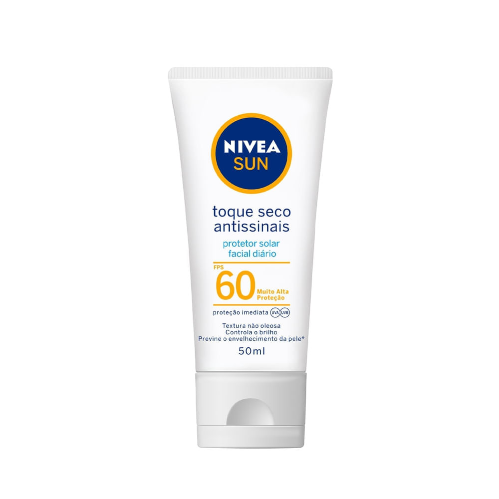 Protetor Solar Nivea Sun Facial Toque Seco  Fps60 50ml — imagem 2 | Drogaria Taveira