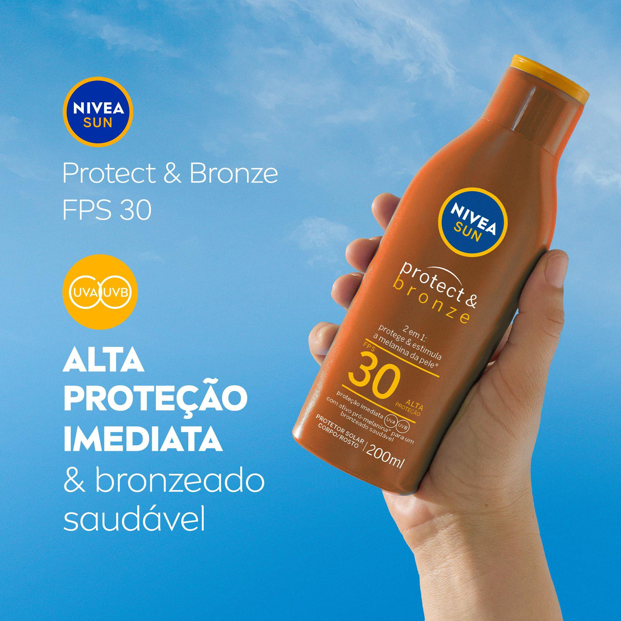 Protetor Solar Nivea Sun Protect & Bronze FPS30 200ml — imagem 3 | Drogaria Taveira