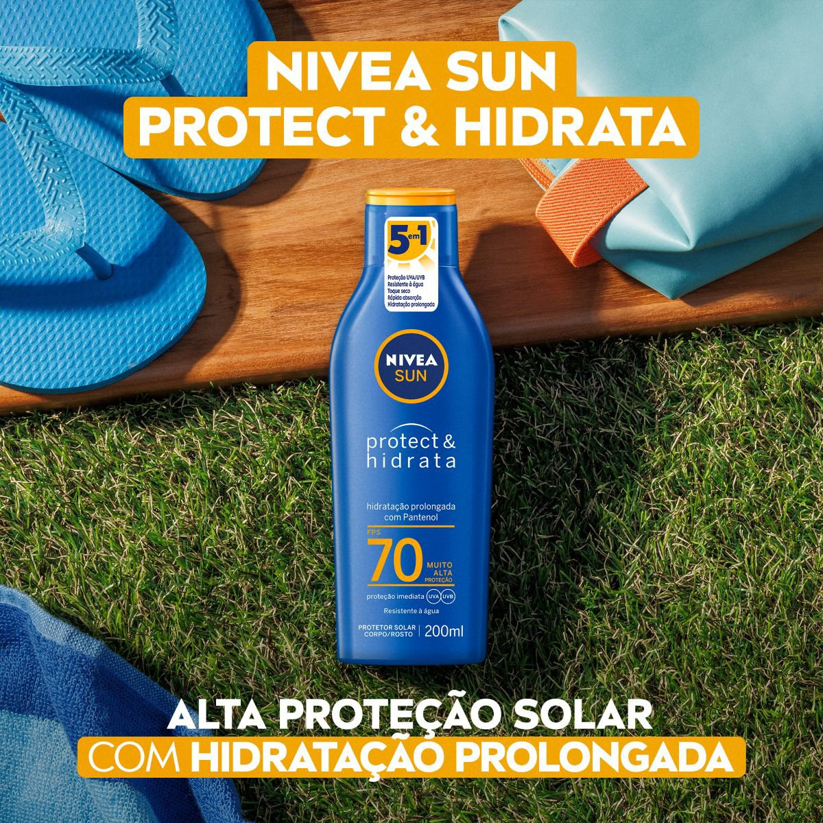 Protetor Solar Nivea Sun Protect & Hidrata FPS70 200ml — imagem 2 | Drogaria Taveira