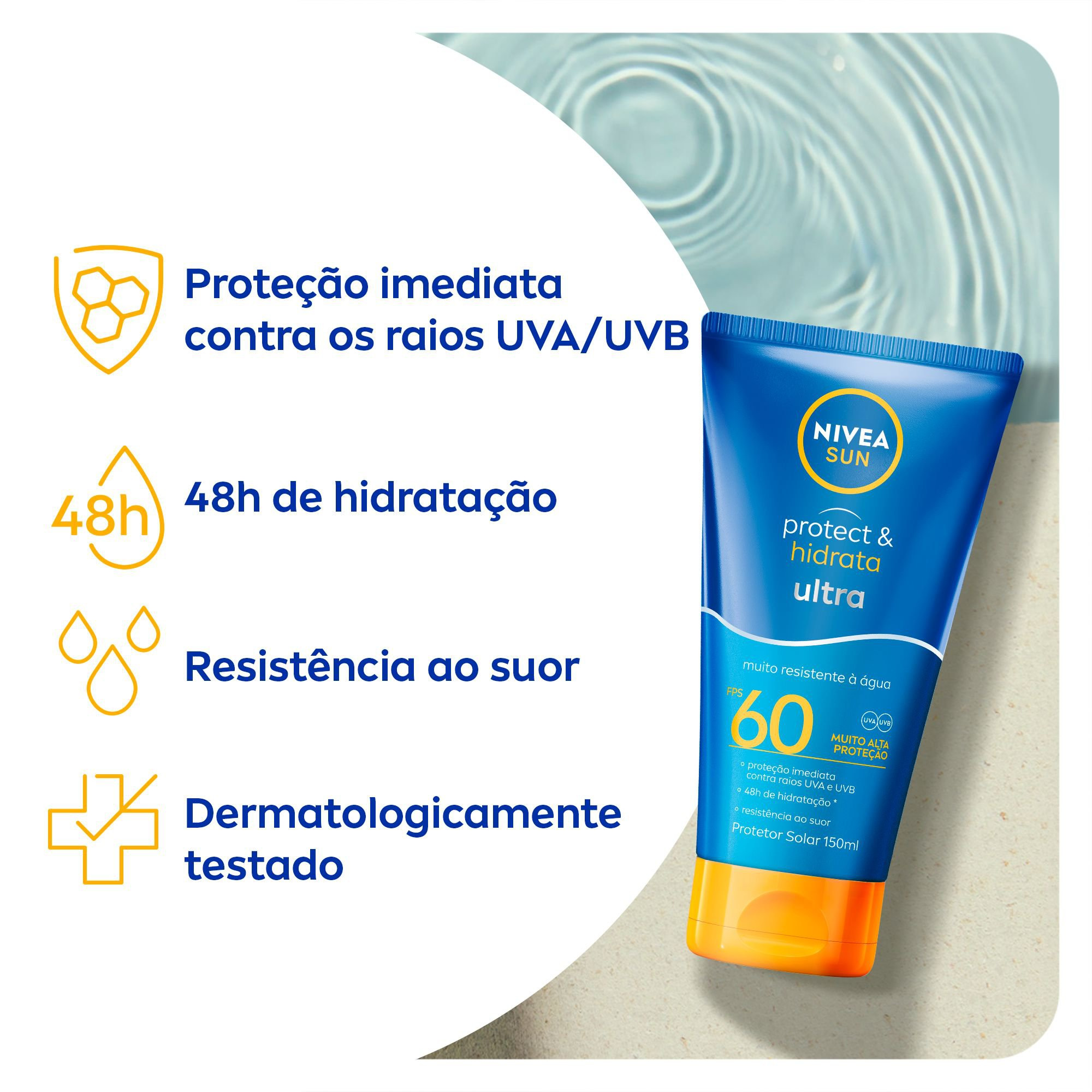 Protetor Solar Nivea Sun Protect & Hidrata Ultra FPS60 150ml — imagem 3 | Drogaria Taveira