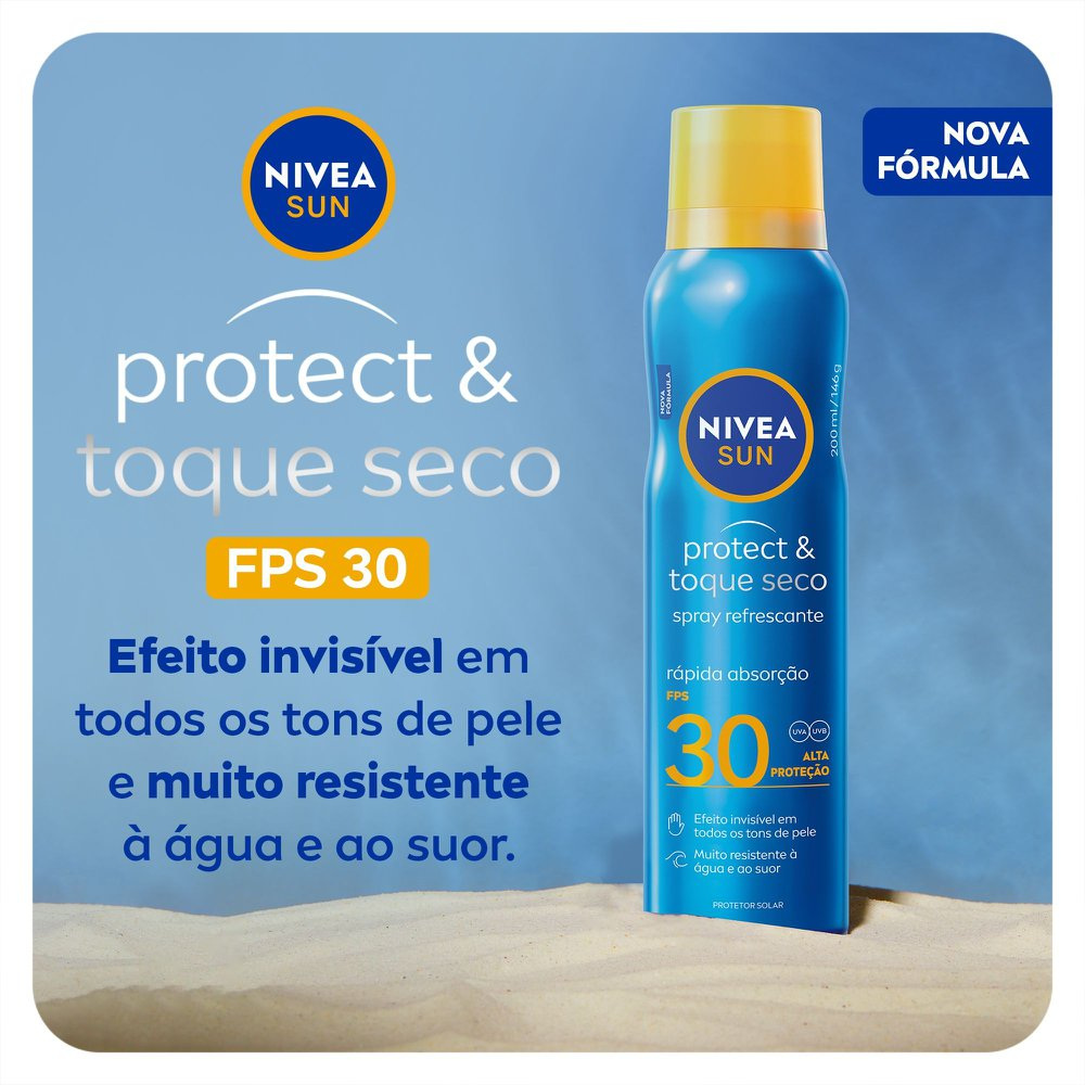Protetor Solar Nivea Sun Protect & Toque Seco FPS30 Spray 200ml — imagem 2 | Drogaria Taveira