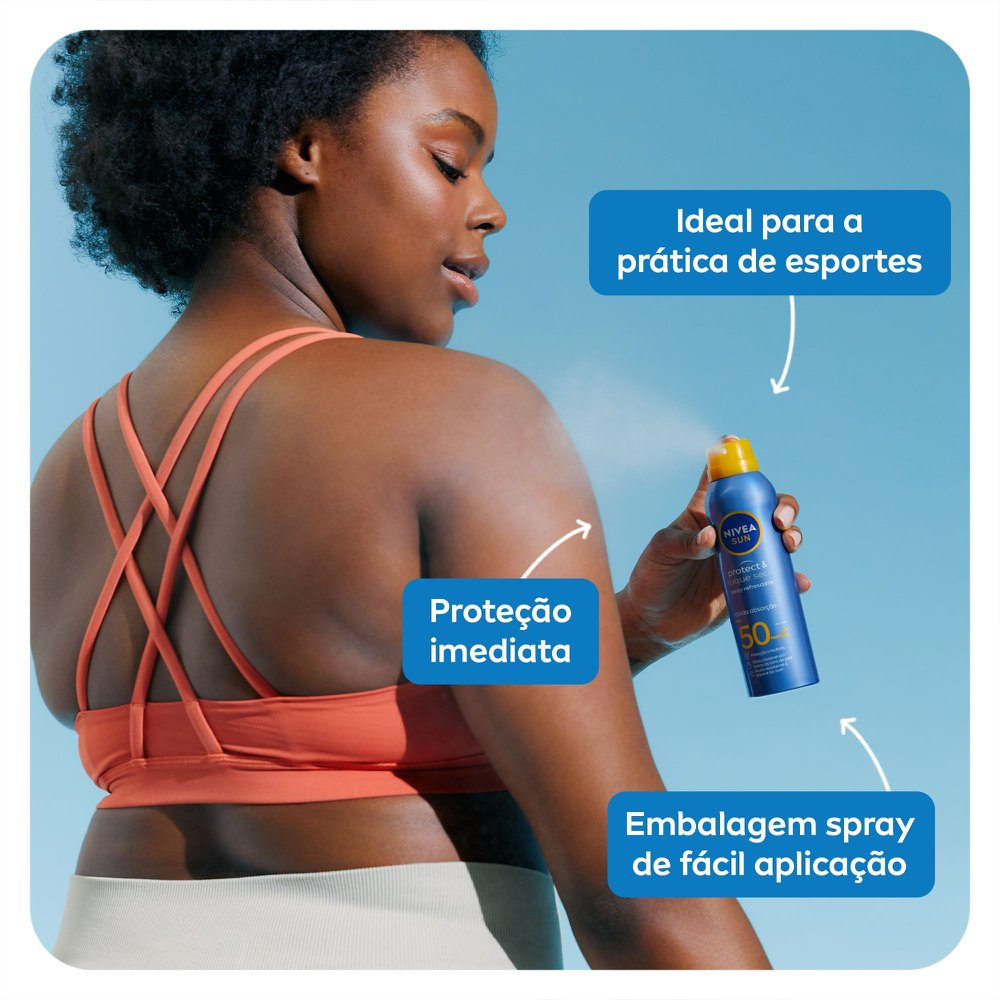 Protetor Solar Nivea Sun Protect & Toque Seco FPS50 Spray 200ml — imagem 4 | Drogaria Taveira