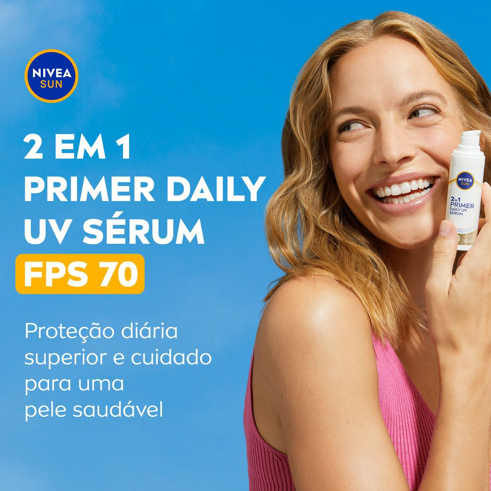 Protetor Solar Sérum Primer Daily Uv 2 Em 1 Sem Perfume Fps 70 Nivea Sun 30ml — imagem 2 | Drogaria Taveira