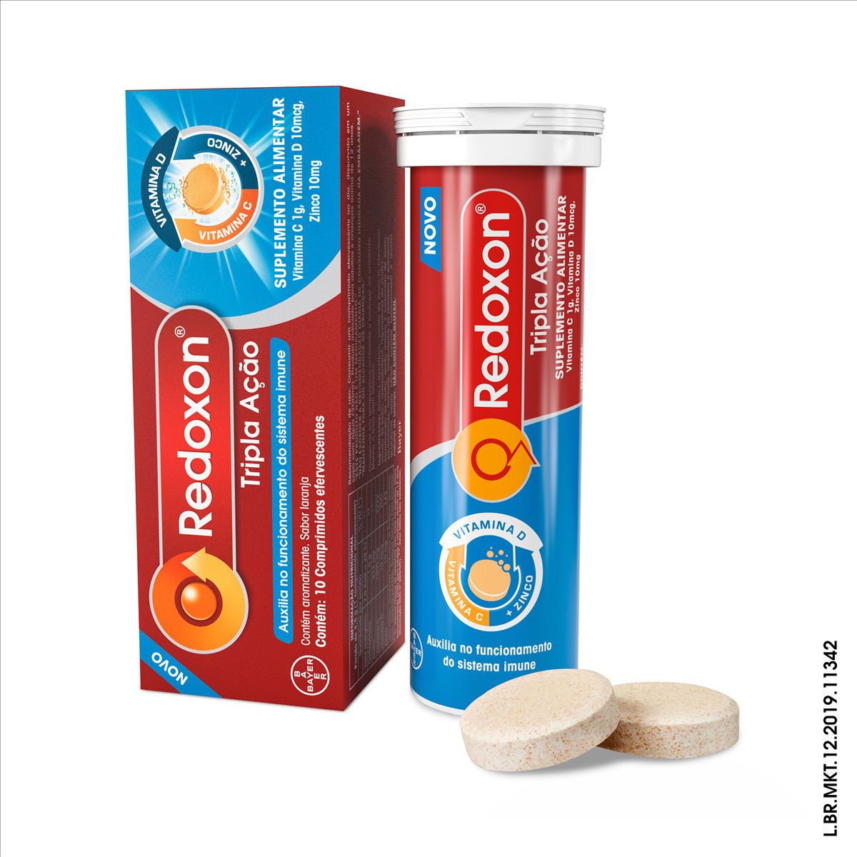Redoxon Tripla Ação Vitamina C, D e Zinco Sabor Laranja 10 Comprimidos Efervescentes — imagem 2 | Drogaria Taveira