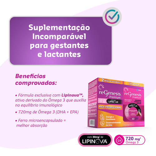 Regenesis Premium Lipinova 120 Cápsulas Moles — imagem 3 | Drogaria Taveira
