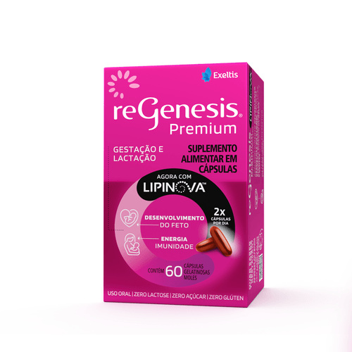 Regenesis Premium Vitamina para Gestante 60 Cápsulas Moles — Regenesis | Drogaria Taveira