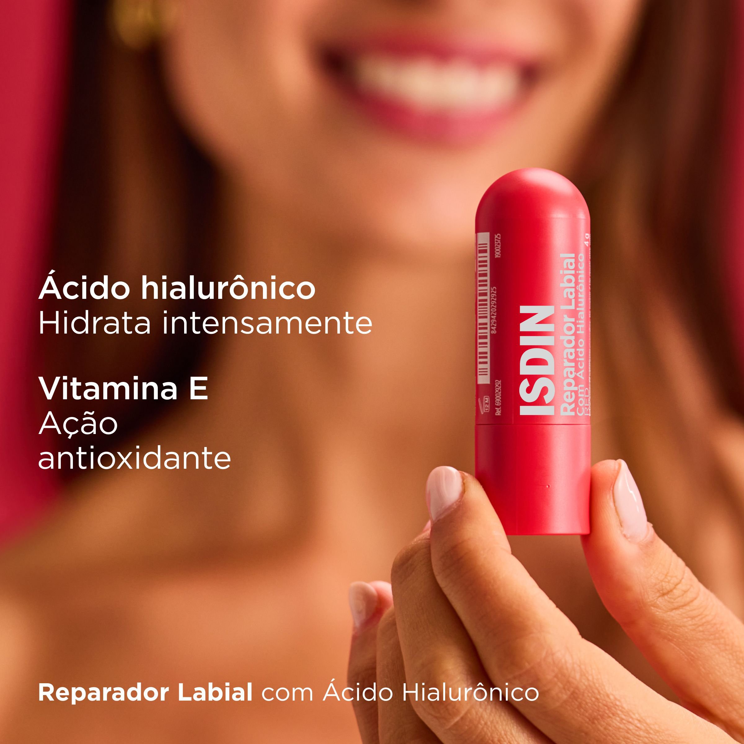 Reparador Labial Stick Red Isdin Ácido Hialurônico 4g — imagem 2 | Drogaria Taveira
