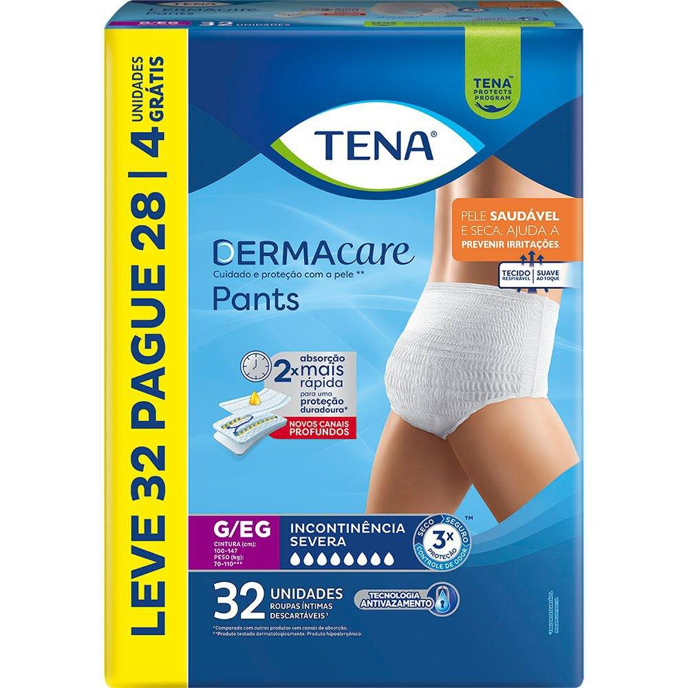 Roupa Íntima Descartável Pants Tena Dermacare G/Eg Leve 32 Pague 28 Unidades — Tena | Drogaria Taveira