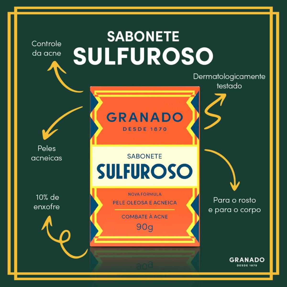 Sabonete Barra Granado Tratamentos Sulfuroso 90g — imagem 4 | Drogaria Taveira