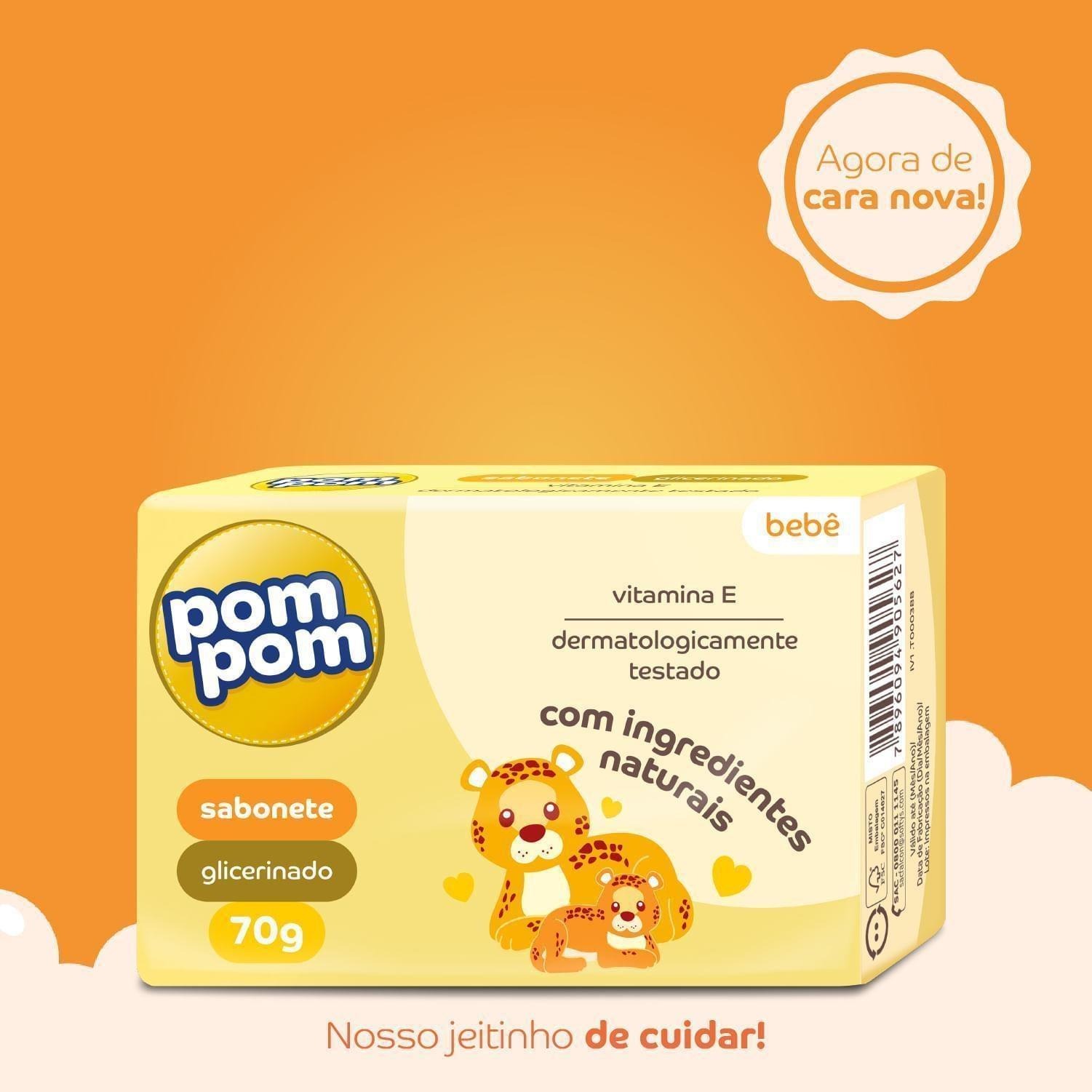Sabonete de Glicerina Infantil Pom Pom 70g — imagem 3 | Drogaria Taveira