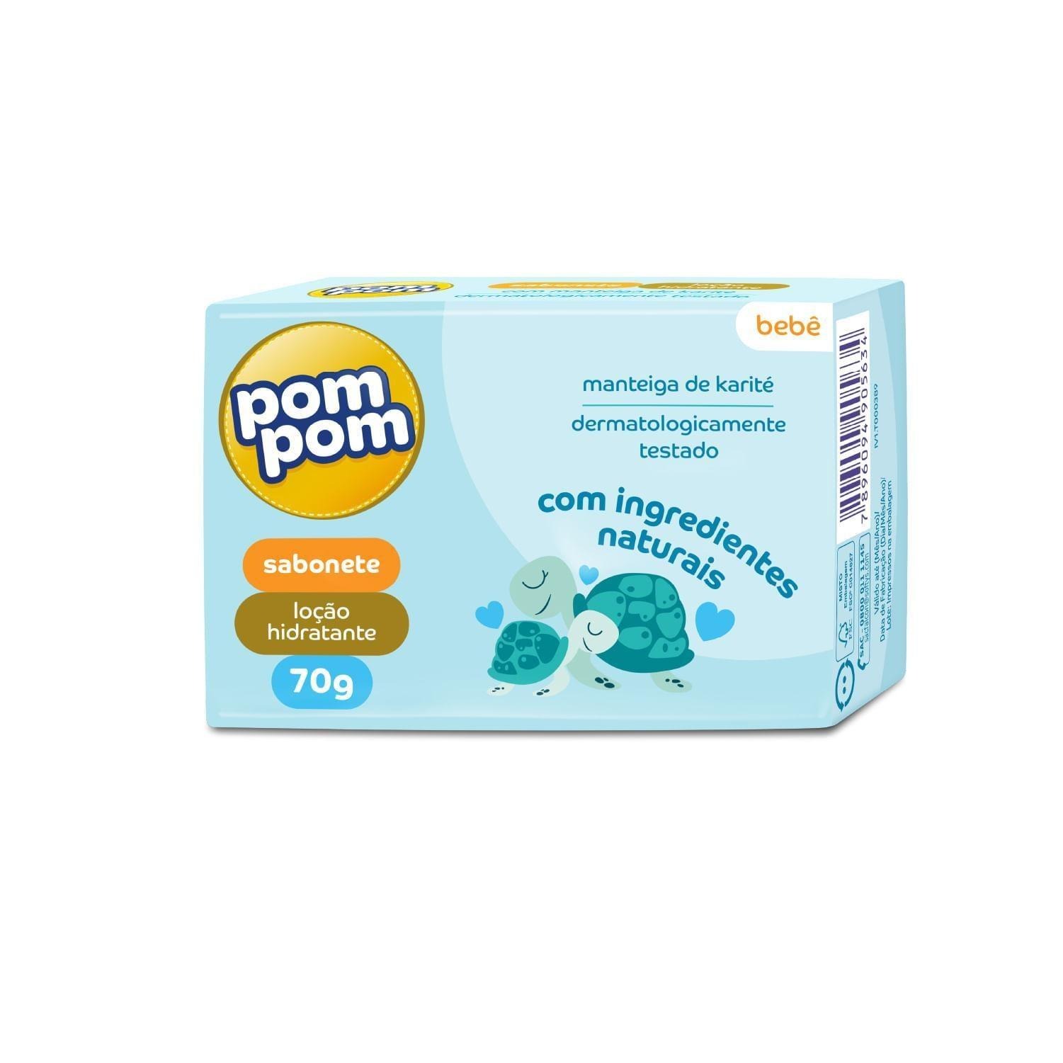 Sabonete em Barra Infantil Pom Pom Hidratante 70g — imagem 2 | Drogaria Taveira