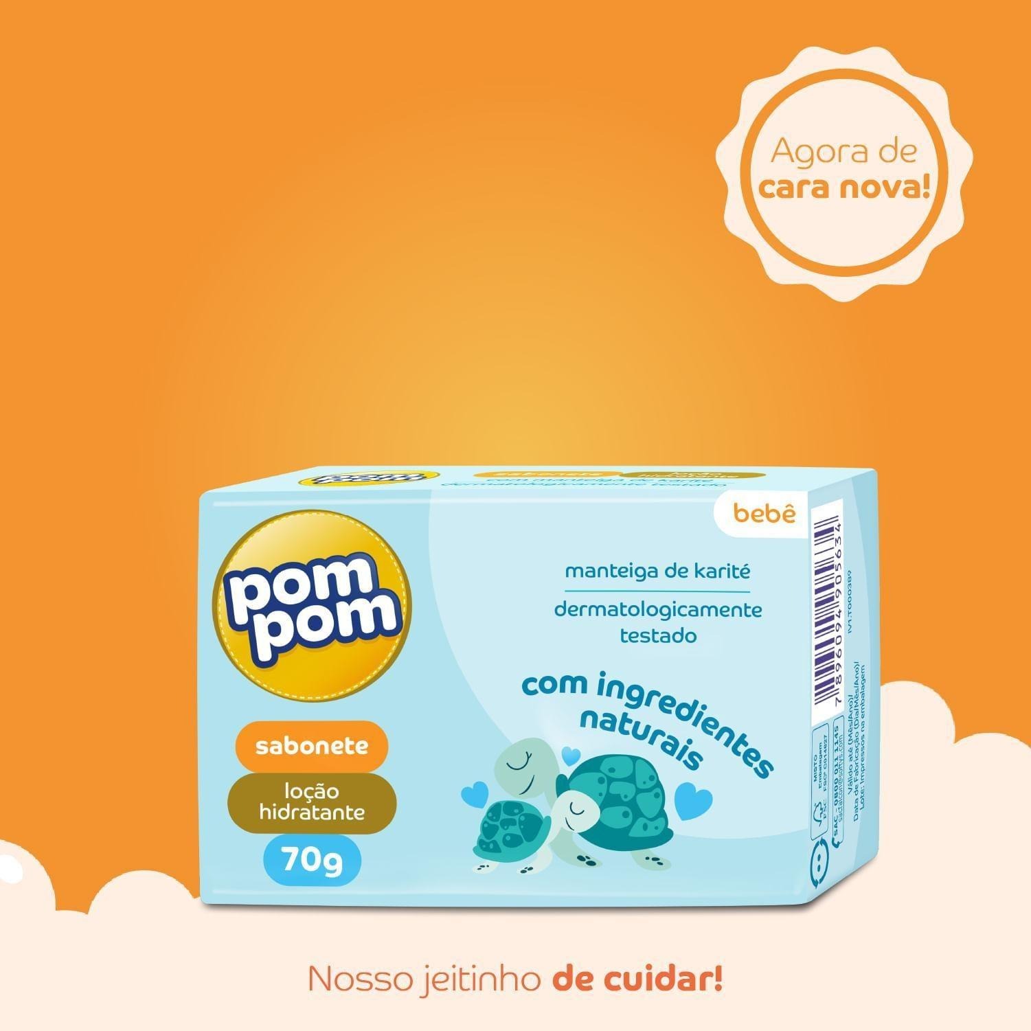 Sabonete em Barra Infantil Pom Pom Hidratante 70g — imagem 3 | Drogaria Taveira