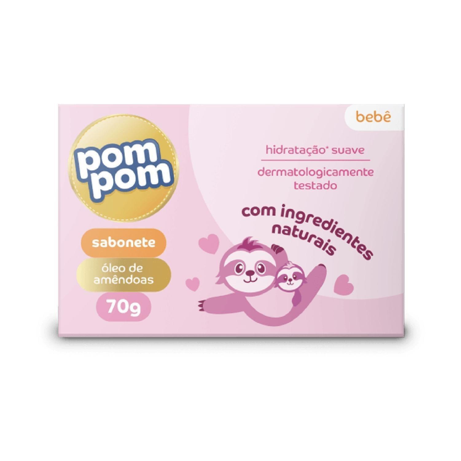 Sabonete em Barra Infantil Pom Pom Óleo de Amêndoas 70g — Pompom | Drogaria Taveira