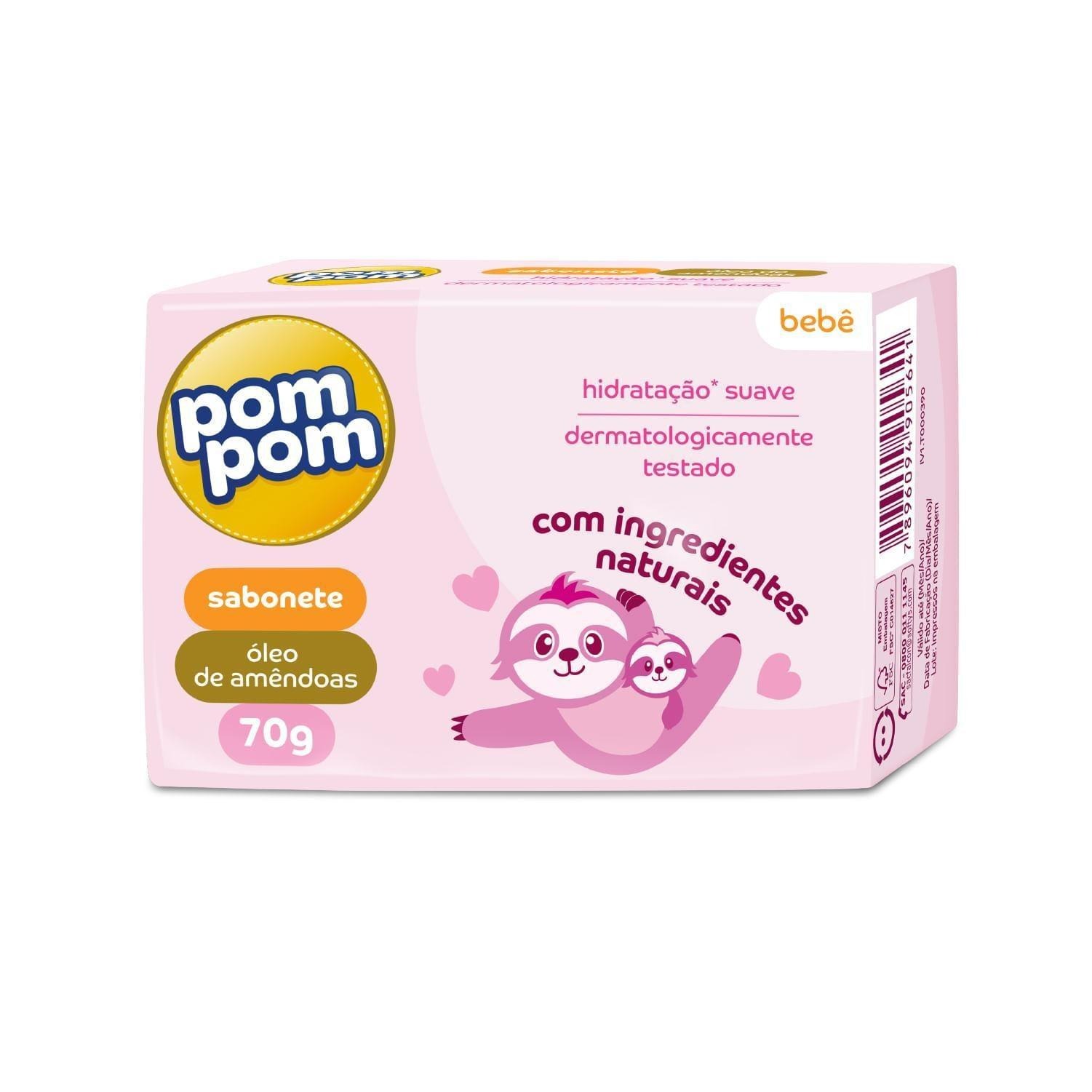 Sabonete em Barra Infantil Pom Pom Óleo de Amêndoas 70g — imagem 2 | Drogaria Taveira