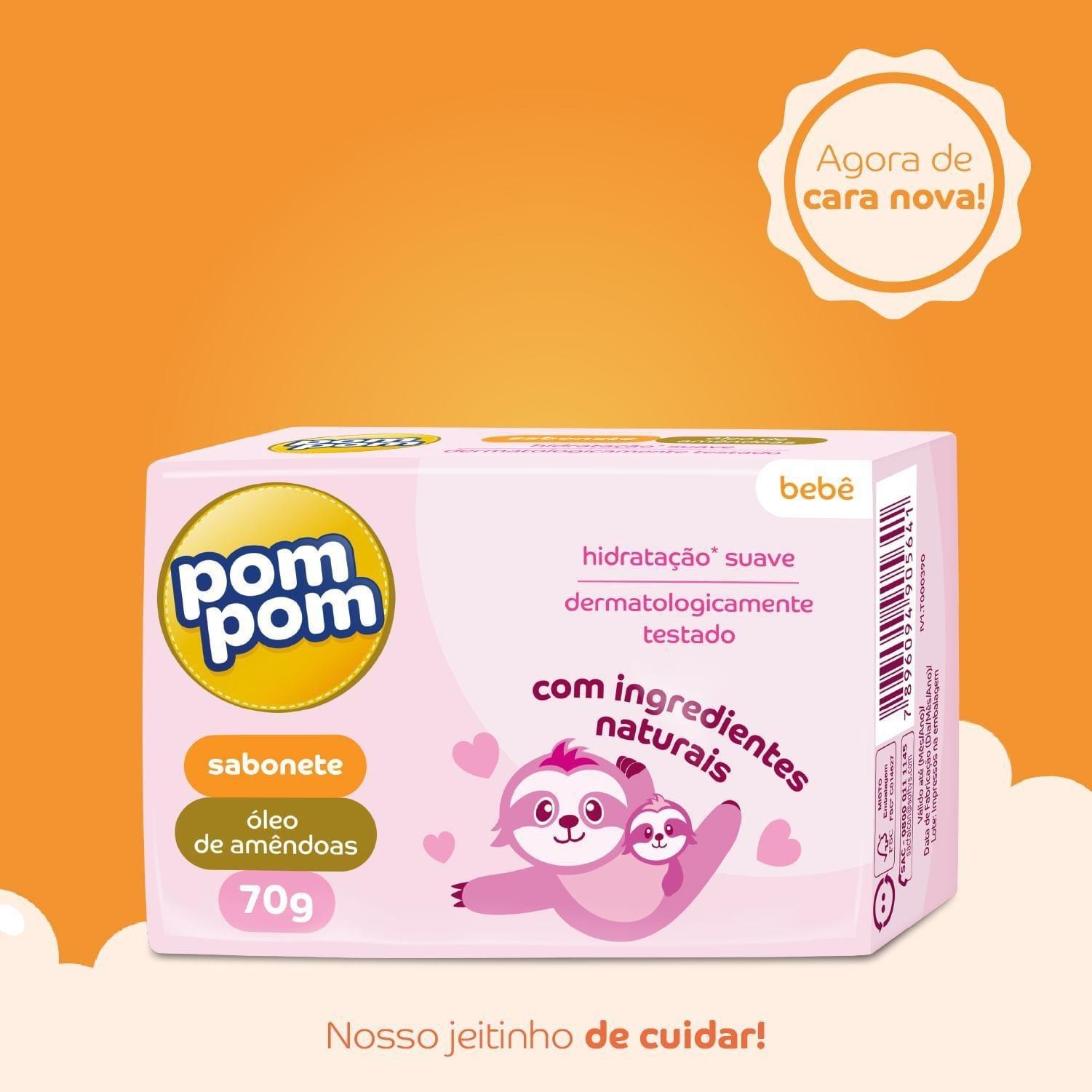 Sabonete em Barra Infantil Pom Pom Óleo de Amêndoas 70g — imagem 3 | Drogaria Taveira