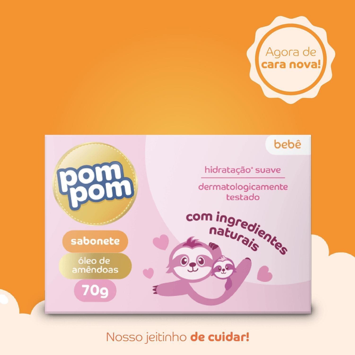 Sabonete em Barra Infantil Pom Pom Óleo de Amêndoas 70g — imagem 4 | Drogaria Taveira