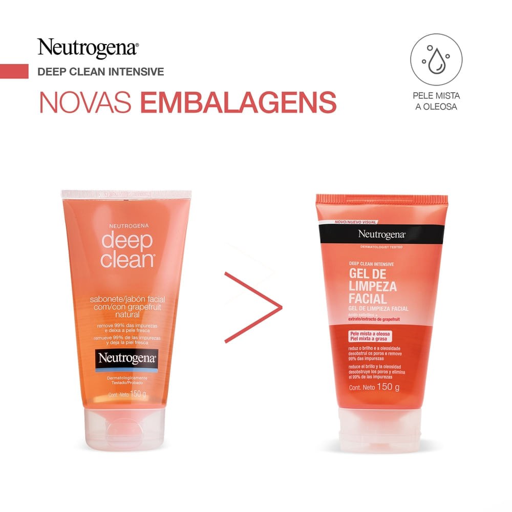 Sabonete em Gel Facial Neutrogena Deep Clean Grapefruit 150g — imagem 3 | Drogaria Taveira