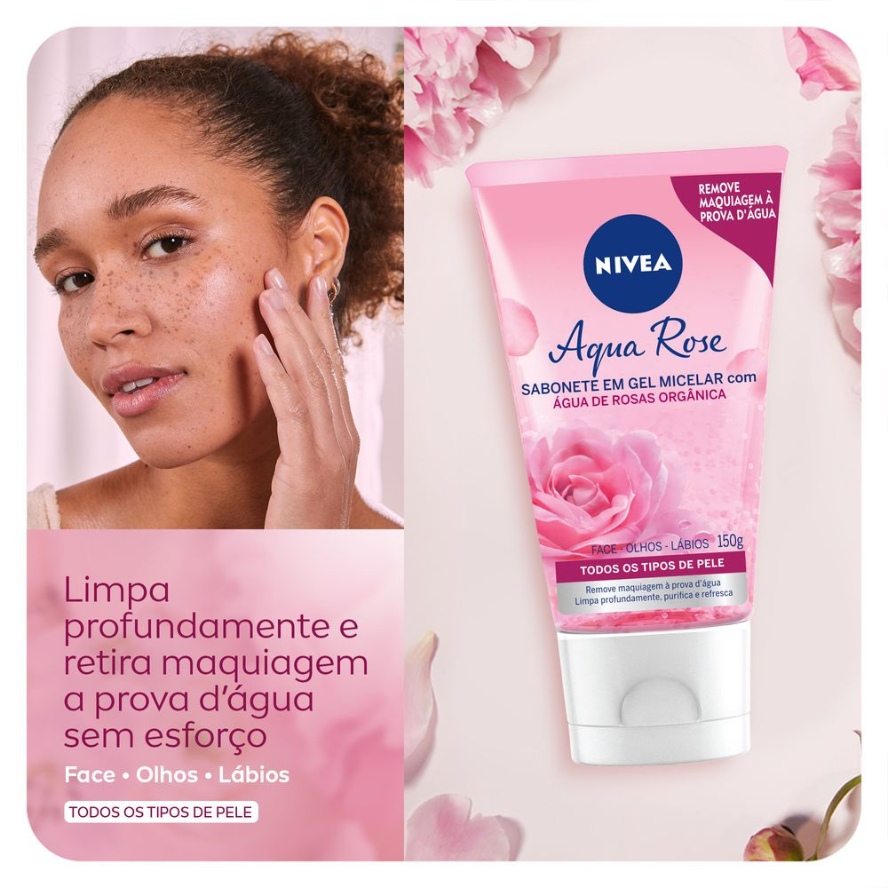 Sabonete em Gel Facial Nivea Aqua Rose 150ml — imagem 3 | Drogaria Taveira