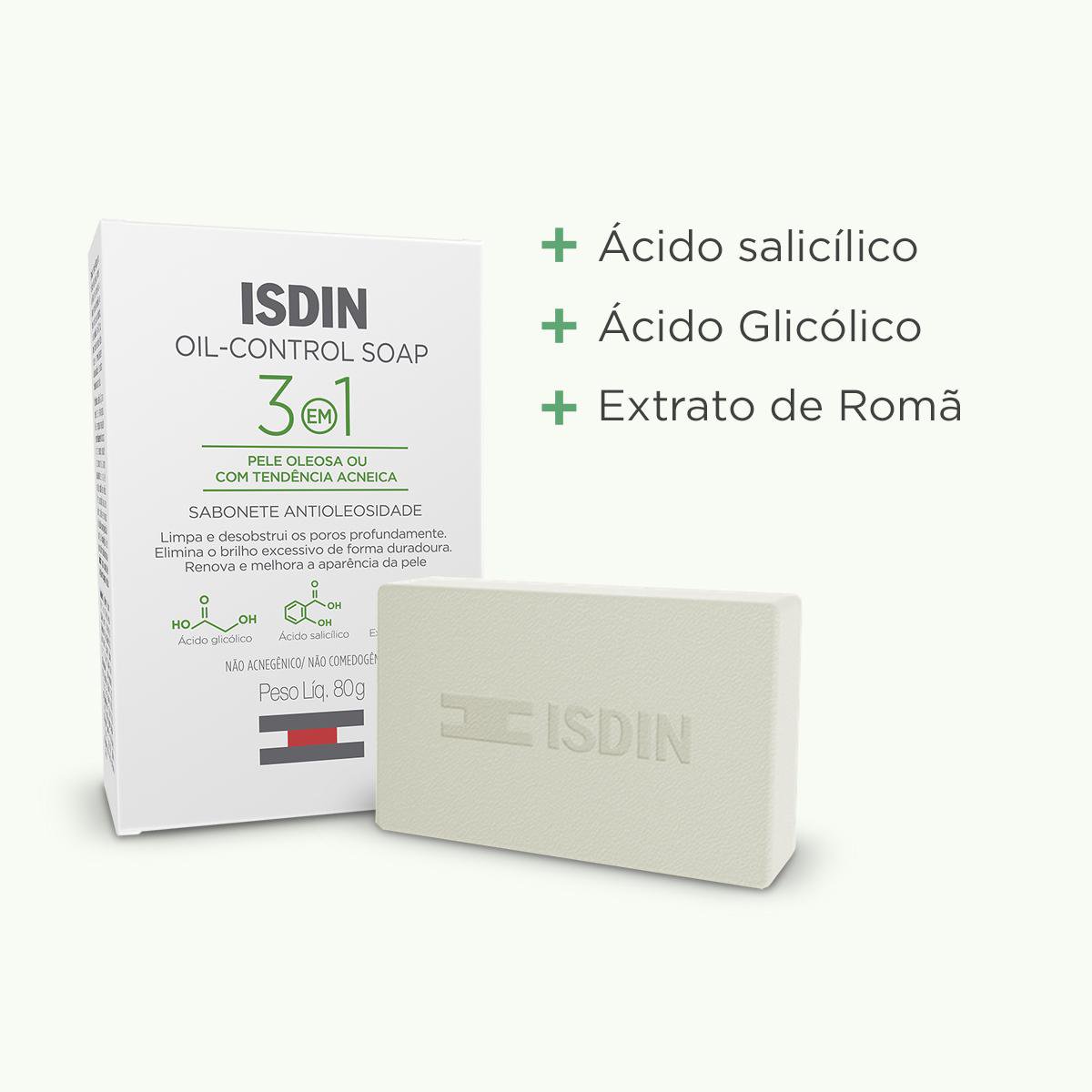 Sabonete facial Antioleosidade isdin oil control soap - 80g — imagem 3 | Drogaria Taveira