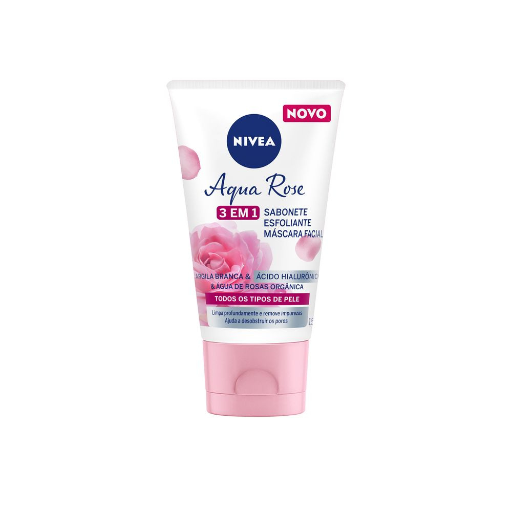 Sabonete Facial Nivea Aqua Rose 3 em 1 Argila e Ácido Hialurônico 150ml — imagem 2 | Drogaria Taveira