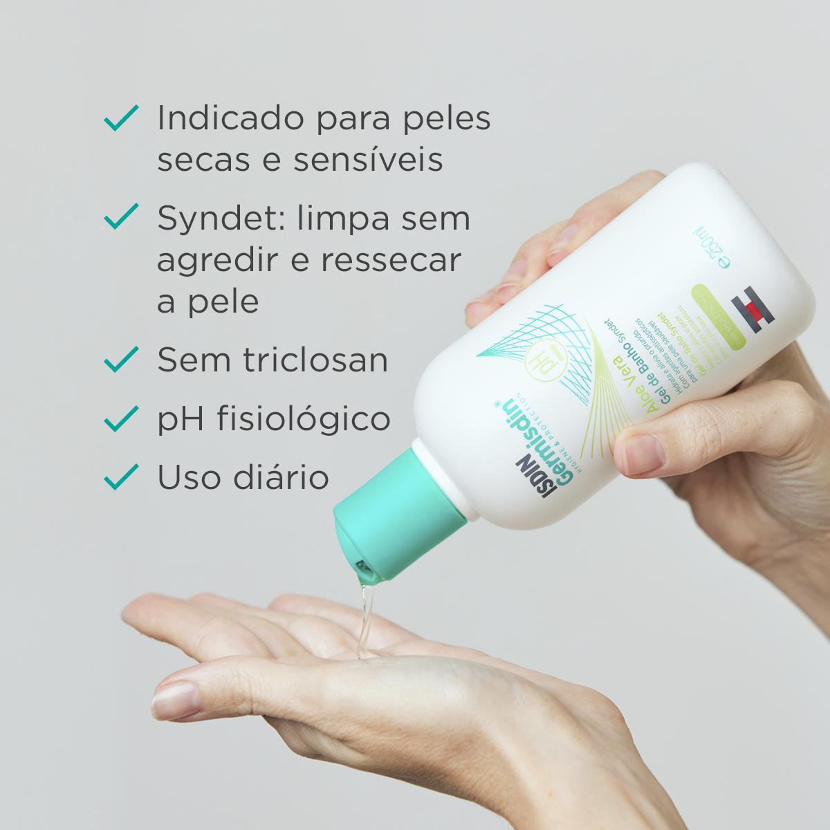 Sabonete Líquido Antisséptico Isdin Germisdin Aloevera Com 250ml — imagem 2 | Drogaria Taveira