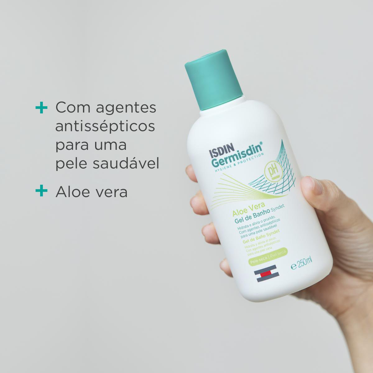 Sabonete Líquido Antisséptico Isdin Germisdin Aloevera Com 250ml — imagem 3 | Drogaria Taveira