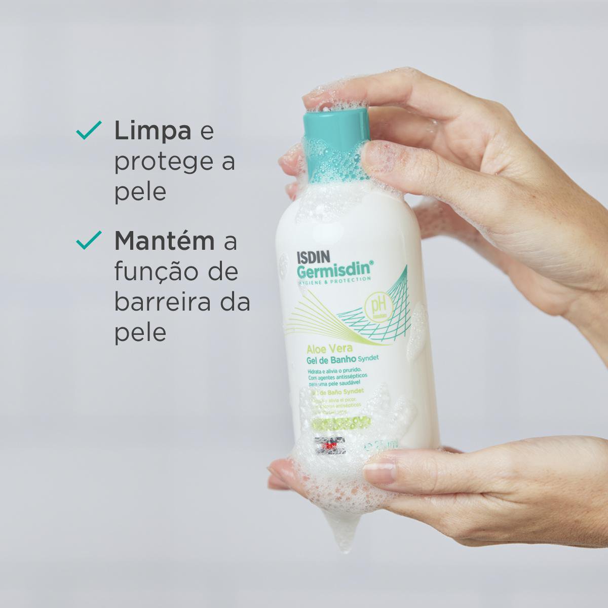 Sabonete Líquido Antisséptico Isdin Germisdin Aloevera Com 250ml — imagem 4 | Drogaria Taveira