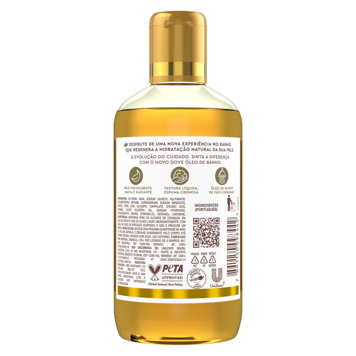Sabonete Líquido Dove Óleo de Banho Glicerinado 240ml — imagem 3 | Drogaria Taveira